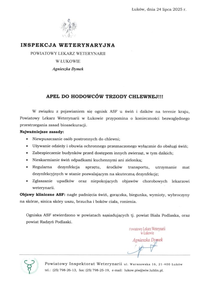 Miniaturka wpisu APEL DO HODOWCÓW TRZODY CHLEWNEJ!!!