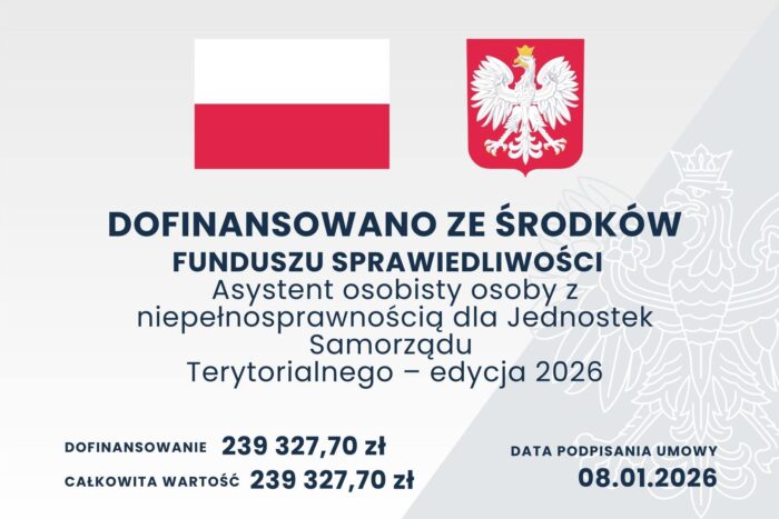 Miniaturka wpisu Informacja o dofinansowaniu na realizacje zadania „Asystent osobisty osoby z niepełnosprawnością”